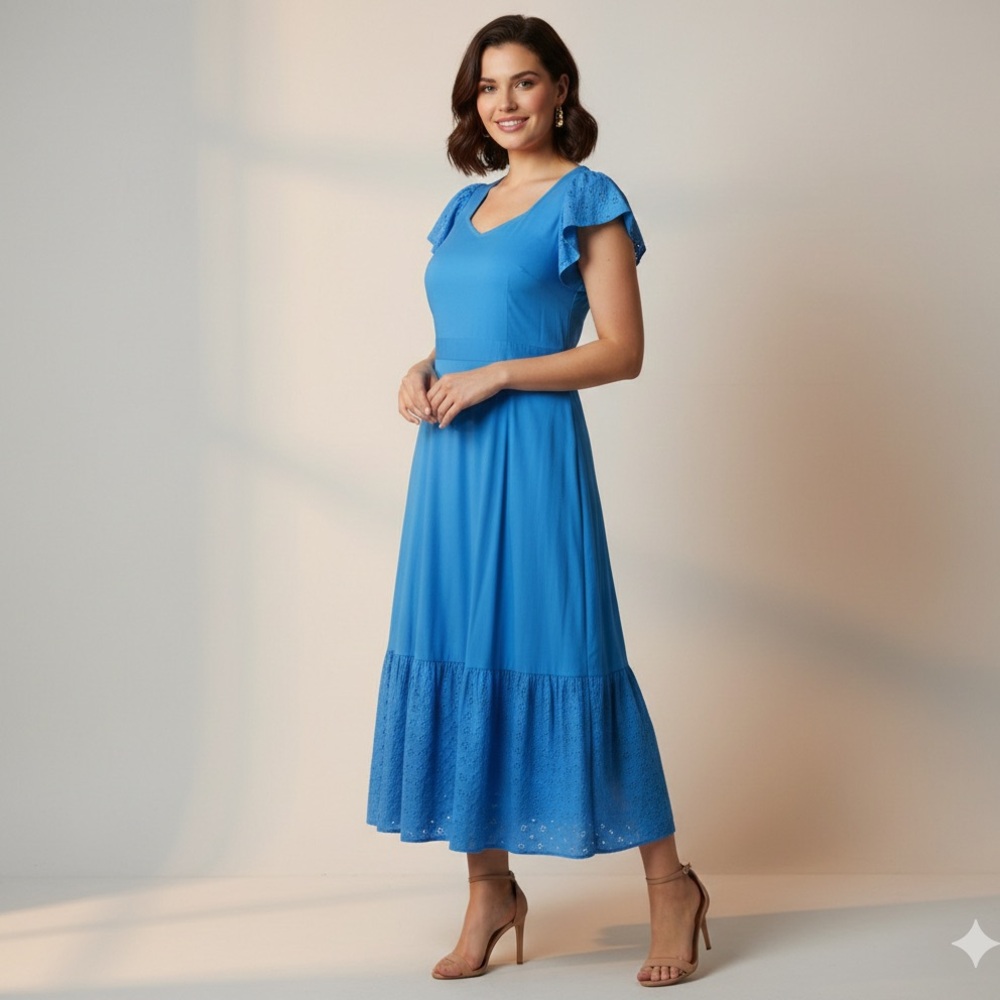 Ann Taylor Vibrant Blue Midi Dress